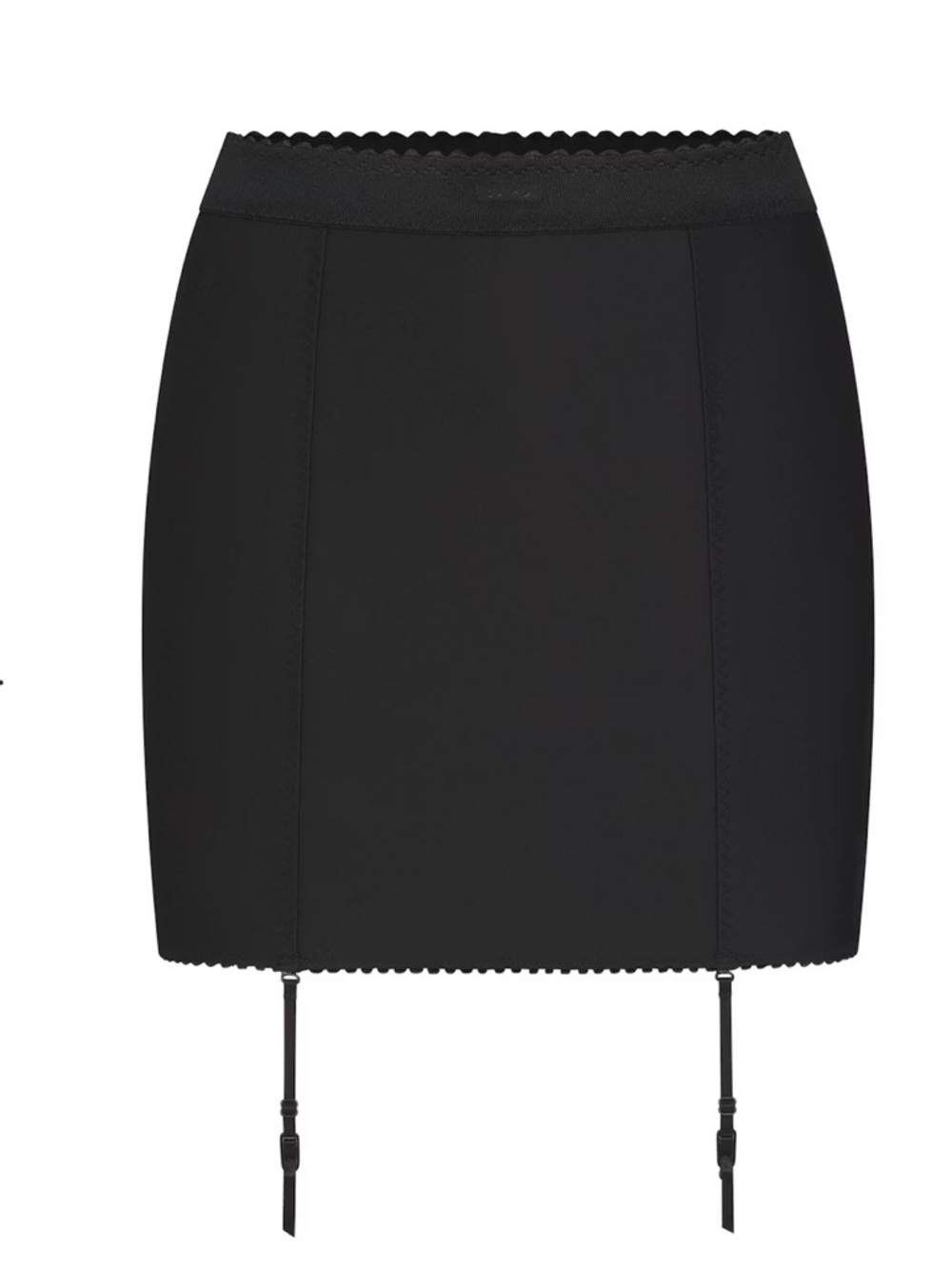 SKIMS Black Mini Garter Skirt